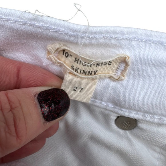 Madewell High-Rise Skinny Jeans in Pure White: Step-Hem Edition Women Stretch 27 - Picture 9 of 13